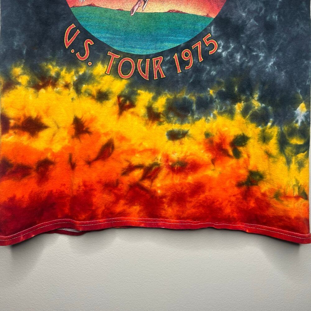 Led Zeppelin Tie Dye T-Shirt US Tour 1975 Graphic Tee Size M Boho Hippie *Flaw - Picture 4 of 10